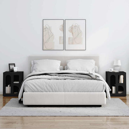 Nachtkastje 2 pcs Zwart 40 x 35 x 50 cm Bewerkt hout
