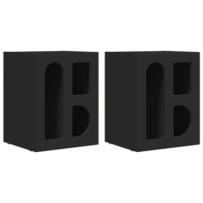 Nachtkastje 2 pcs Zwart 40 x 35 x 50 cm Bewerkt hout