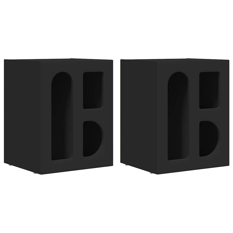 Nachtkastje 2 pcs Zwart 40 x 35 x 50 cm Bewerkt hout
