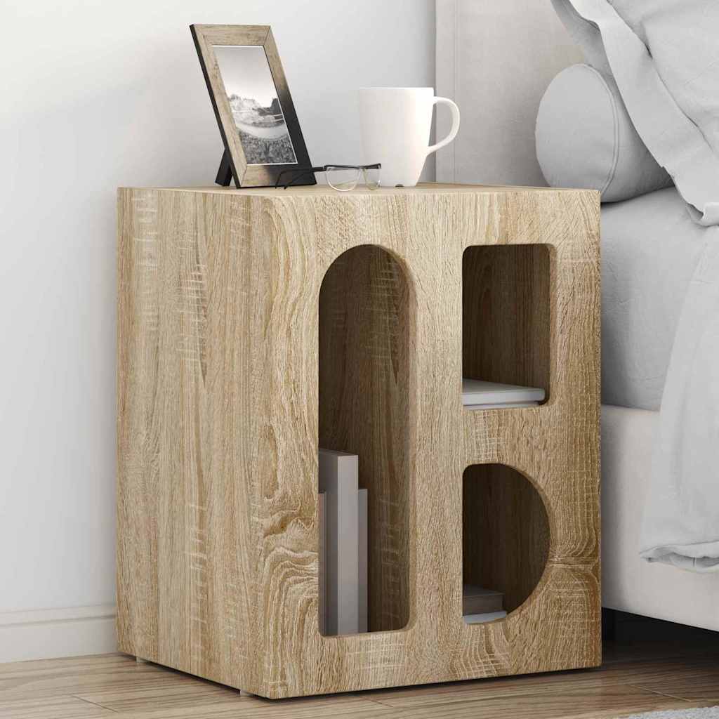 Nachtkastje 2 pcs Sonoma Eiken 40 x 35 x 50 cm Bewerkt hout