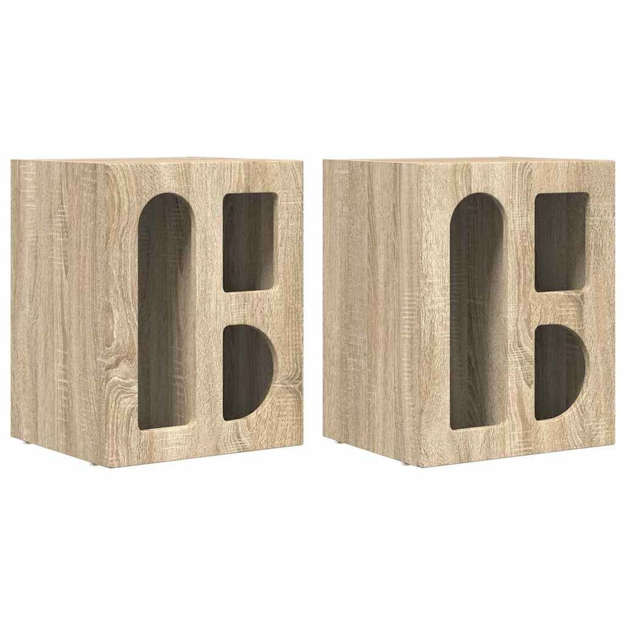 Nachtkastje 2 pcs Sonoma Eiken 40 x 35 x 50 cm Bewerkt hout