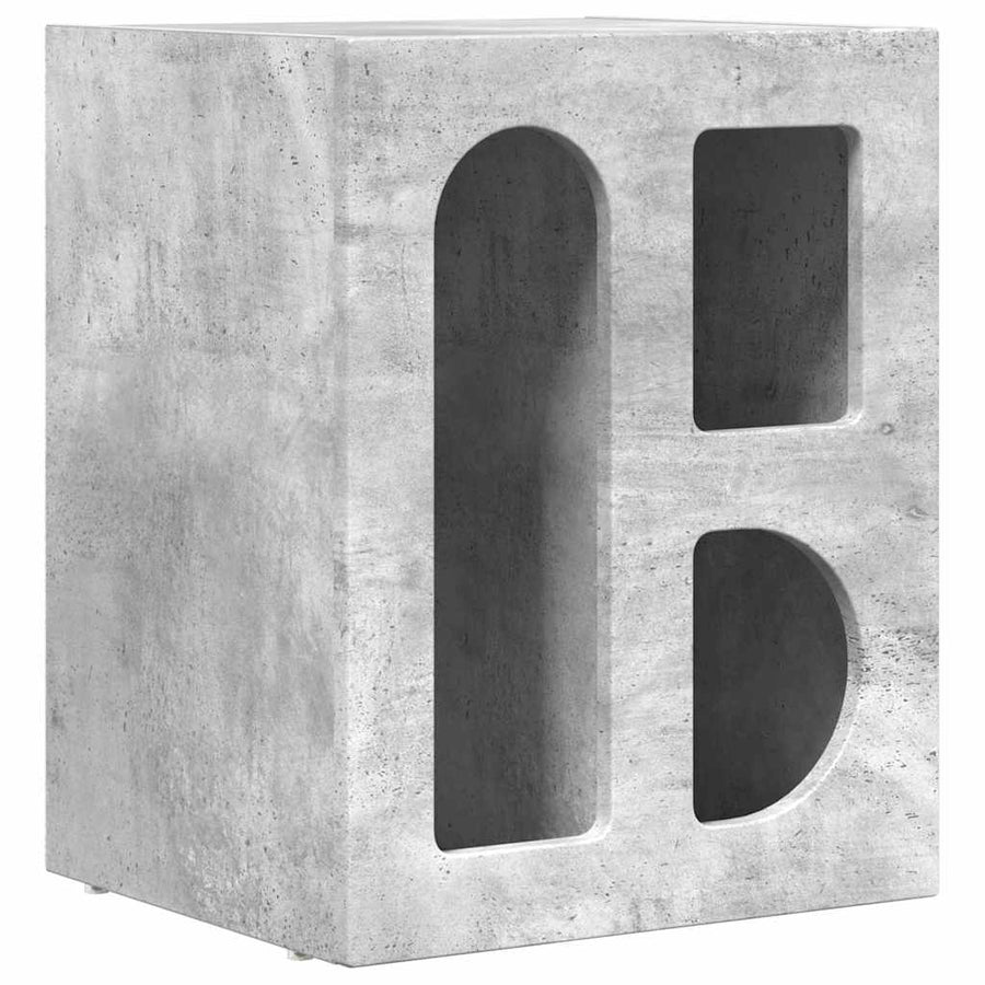 Nachtkastje Beton Grijs 40 x 35 x 50 cm Bewerkt hout