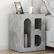 Nachtkastje 40x35x50 cm beton grijs bewerkt hout (set van 2)