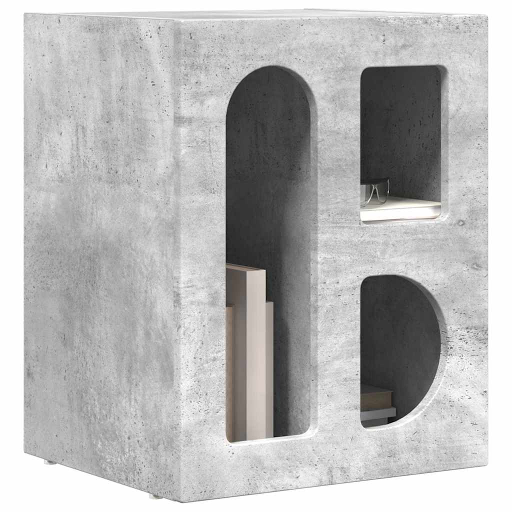 Nachtkastje 2 pcs Beton Grijs 40 x 35 x 50 cm Bewerkt hout