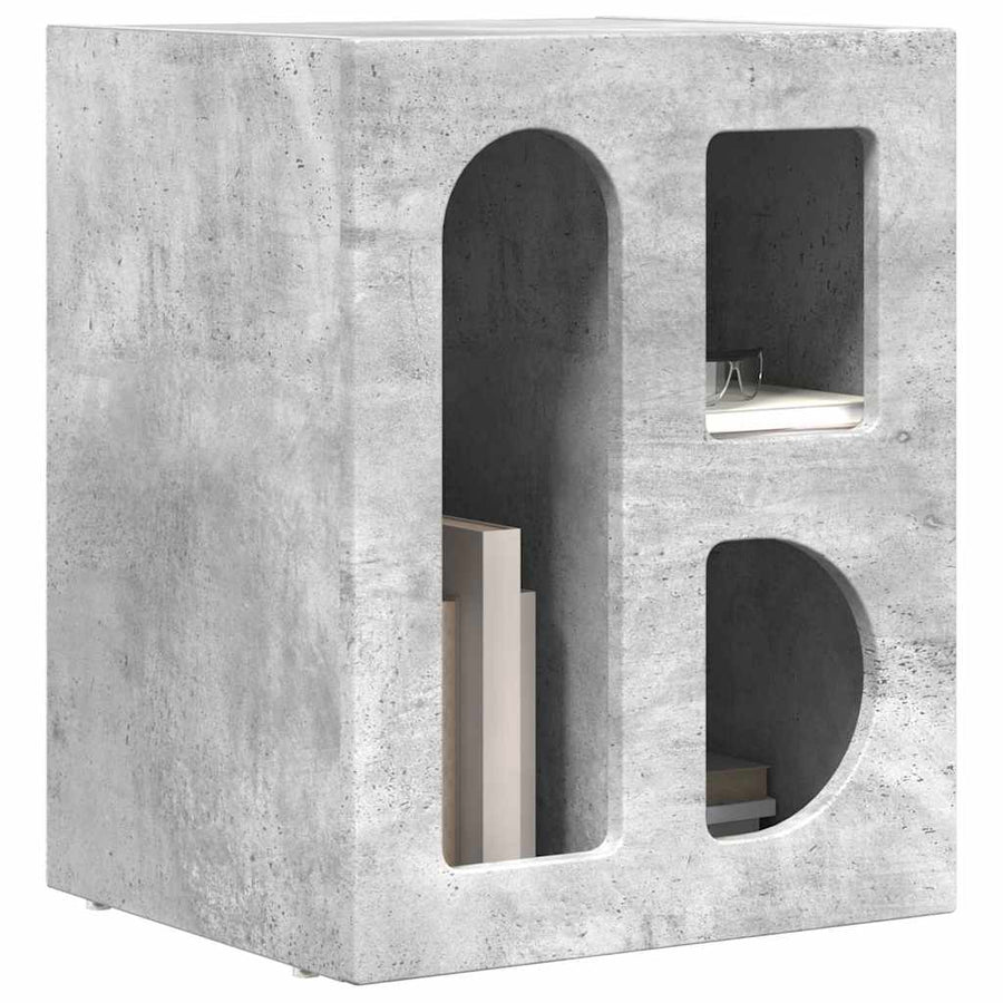 Nachtkastje 2 pcs Beton Grijs 40 x 35 x 50 cm Bewerkt hout