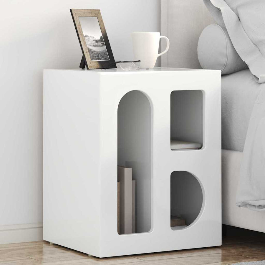Nachtkastje 2 pcs Hoogglans wit 40 x 35 x 50 cm Bewerkt hout
