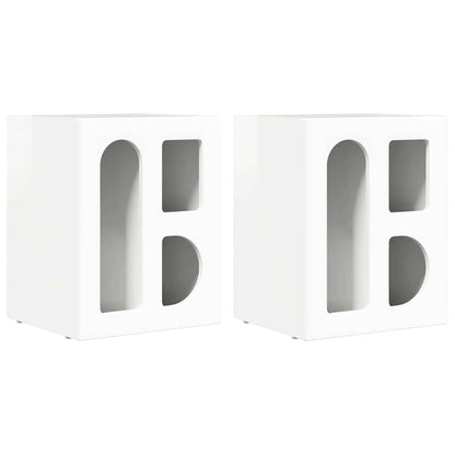Nachtkastje 2 pcs Hoogglans wit 40 x 35 x 50 cm Bewerkt hout