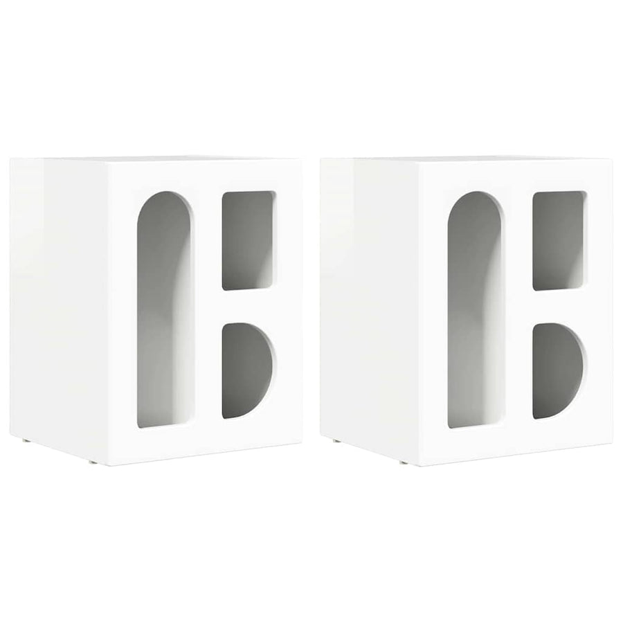 Nachtkastje 2 pcs Hoogglans wit 40 x 35 x 50 cm Bewerkt hout