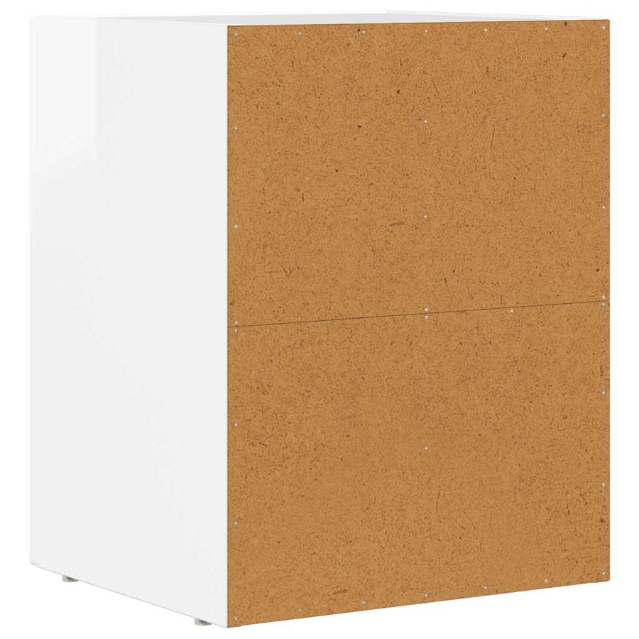 Nachtkastje 2 pcs Hoogglans wit 40 x 35 x 50 cm Bewerkt hout