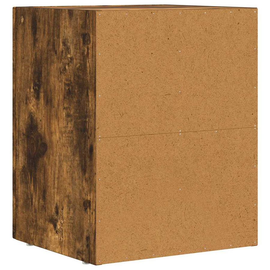 Nachtkastje Gerookt eiken 40 x 35 x 50 cm Bewerkt hout