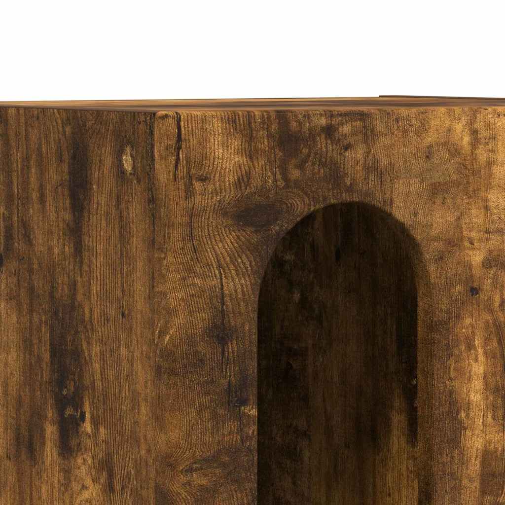 Nachtkastje 2 pcs Gerookt eiken 40 x 35 x 50 cm Bewerkt hout