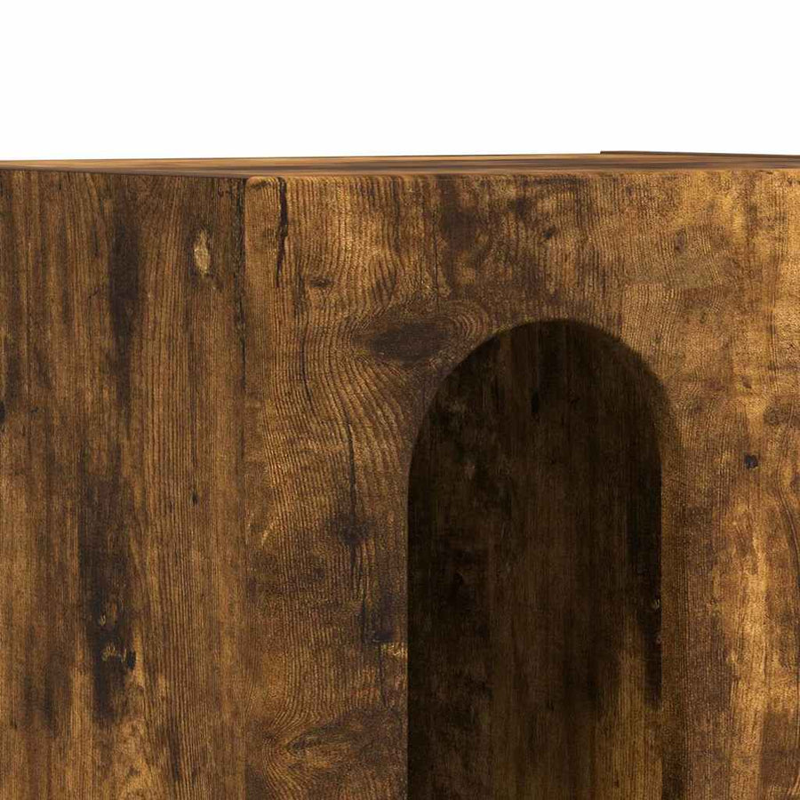 Nachtkastje 2 pcs Gerookt eiken 40 x 35 x 50 cm Bewerkt hout