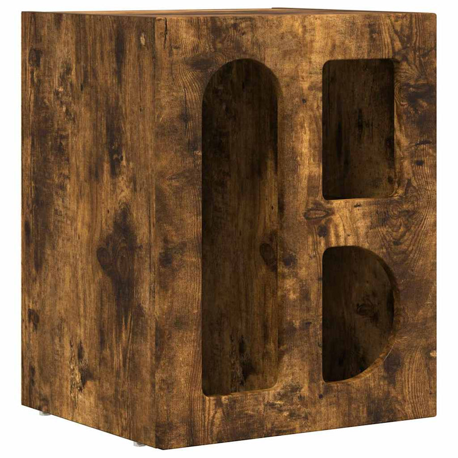 Nachtkastje 2 pcs Gerookt eiken 40 x 35 x 50 cm Bewerkt hout
