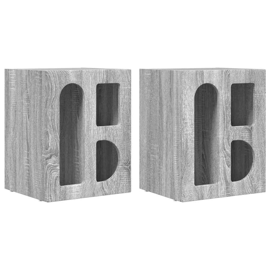 Nachtkastje 2 pcs Grijs Sonoma 40 x 35 x 50 cm Bewerkt hout
