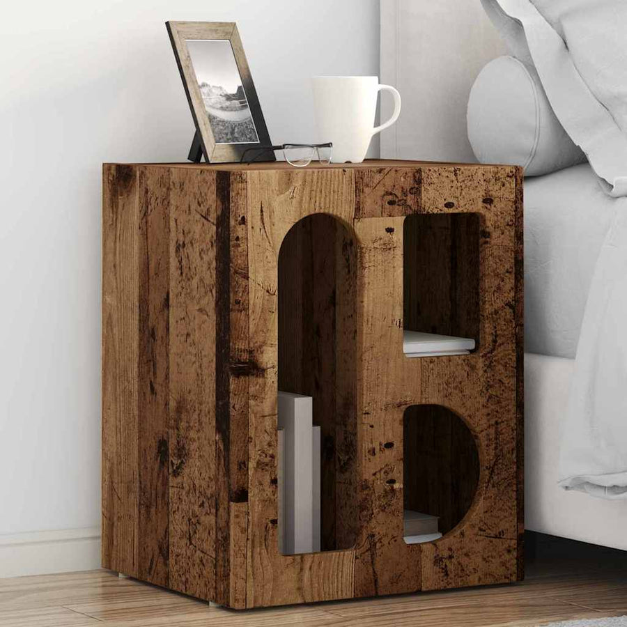 Nachtkastje 2 pcs Oudhout 40 x 35 x 50 cm Bewerkt hout