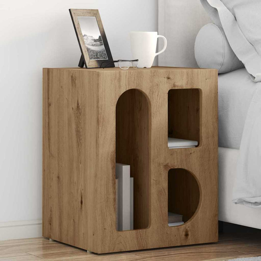 Nachtkastje Artisan Eiken 40 x 35 x 50 cm Bewerkt hout