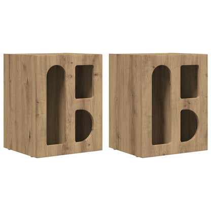Nachtkastje 2 pcs Artisan Eiken 40 x 35 x 50 cm Bewerkt hout