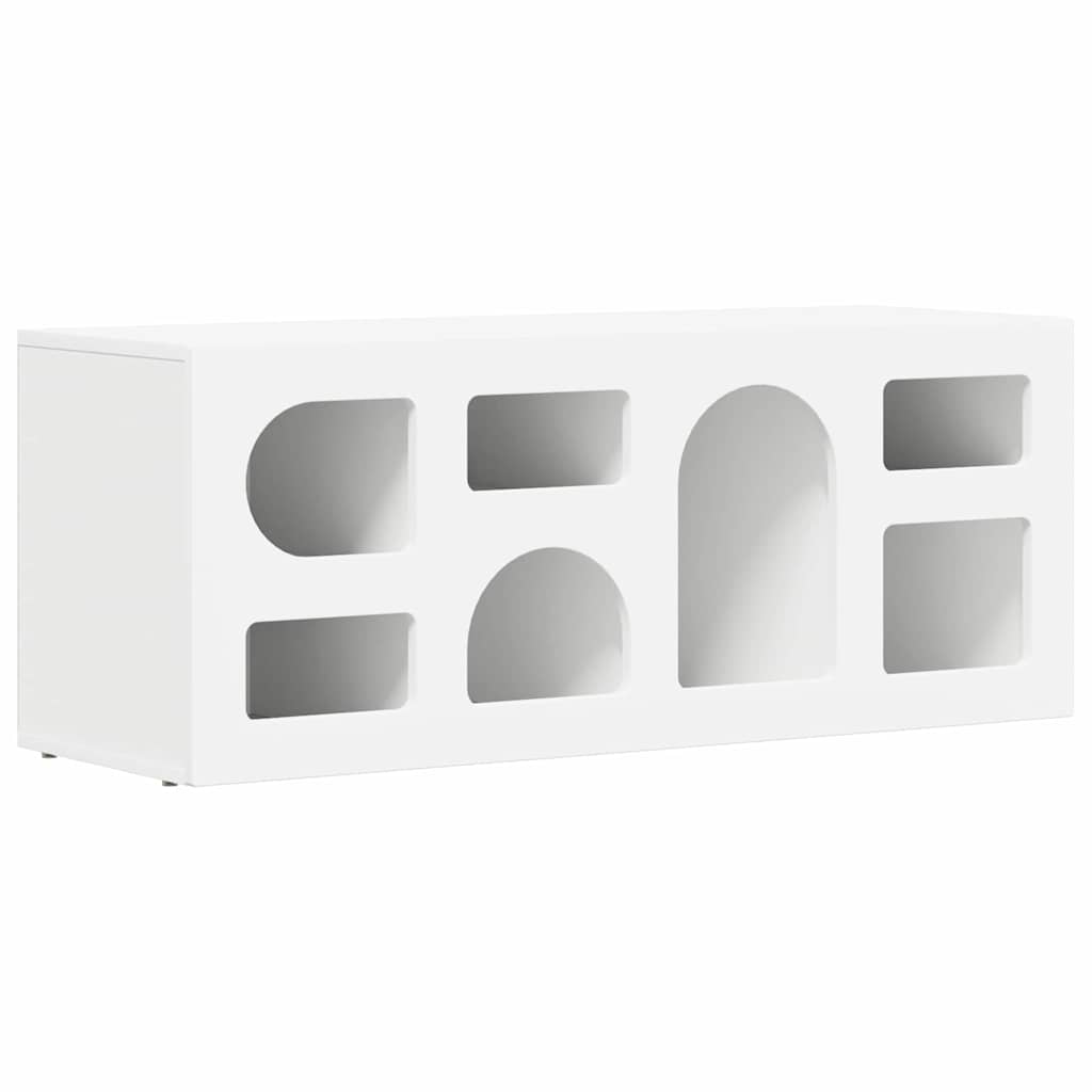 TV-kast Wit 100 x 35 x 40 cm Bewerkt hout