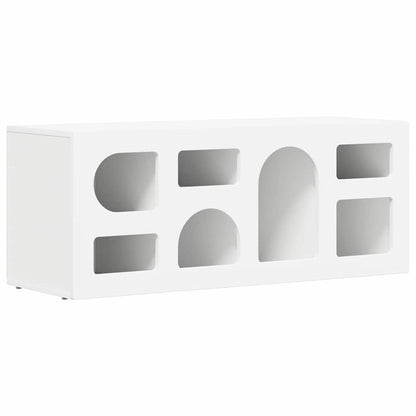 TV-kast Wit 100 x 35 x 40 cm Bewerkt hout