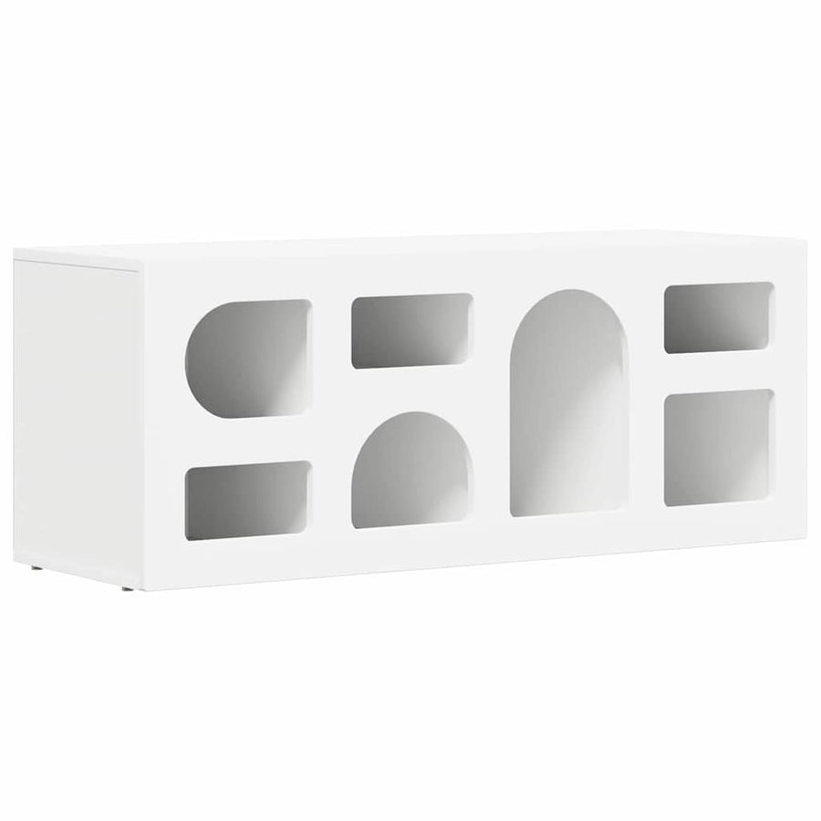 TV-kast Wit 100 x 35 x 40 cm Bewerkt hout