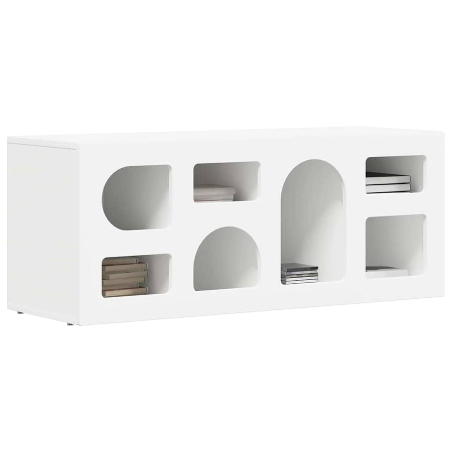 TV-kast Wit 100 x 35 x 40 cm Bewerkt hout