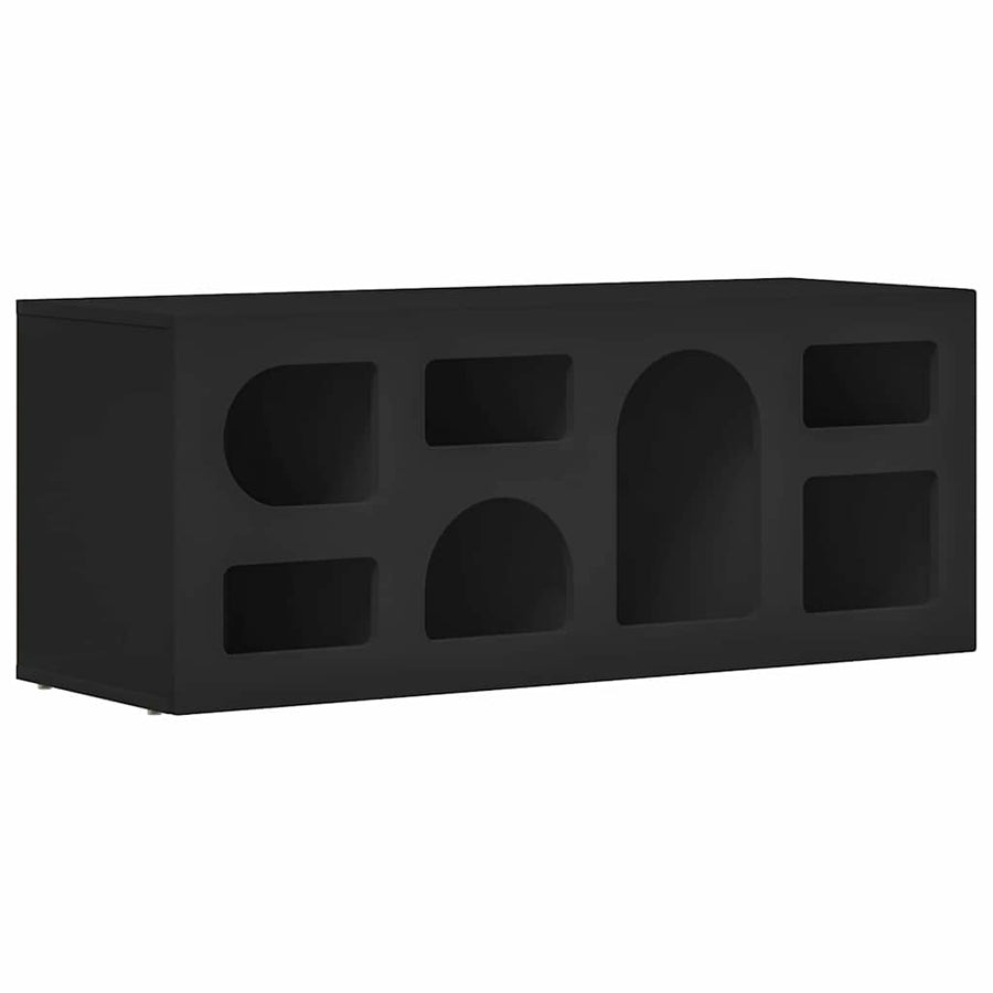 TV-kast Zwart 100 x 35 x 40 cm Bewerkt hout