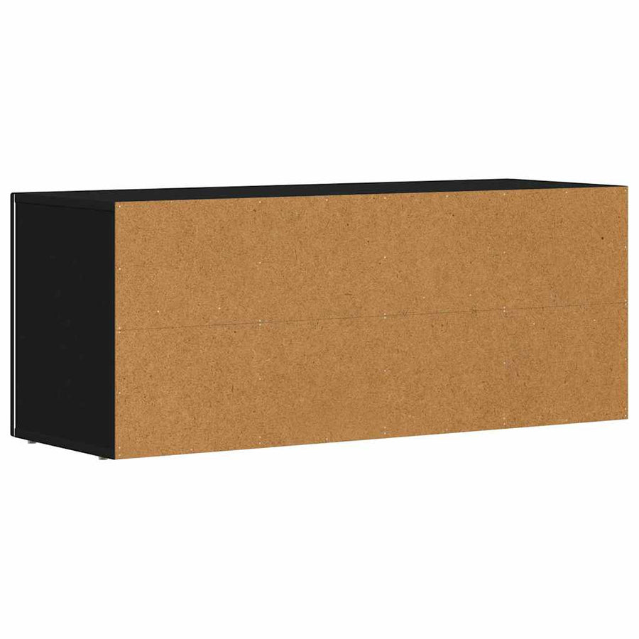 TV-kast Zwart 100 x 35 x 40 cm Bewerkt hout