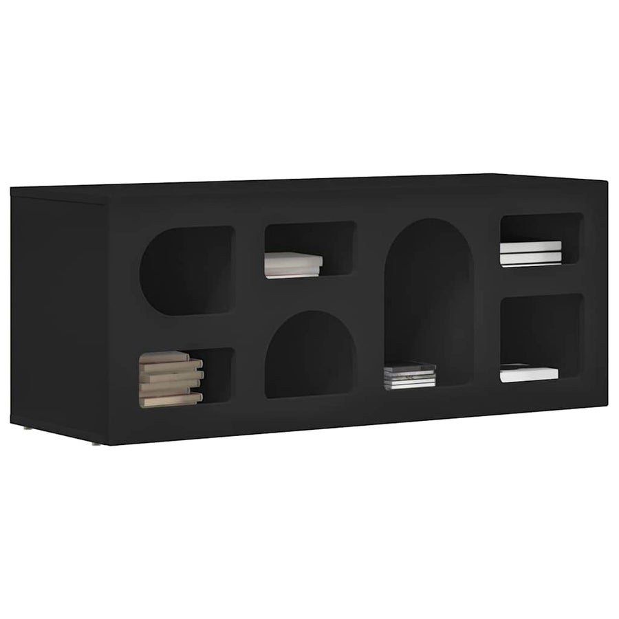 TV-kast Zwart 100 x 35 x 40 cm Bewerkt hout