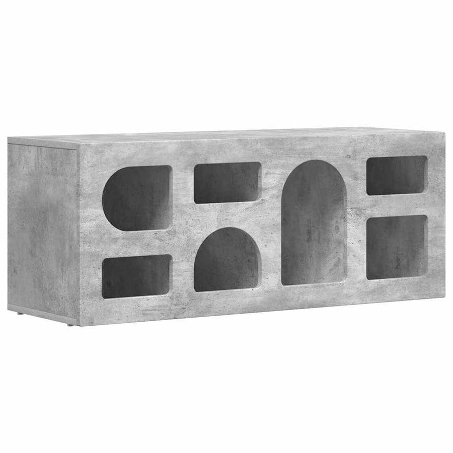 TV-kast Beton Grijs 100 x 35 x 40 cm Bewerkt hout