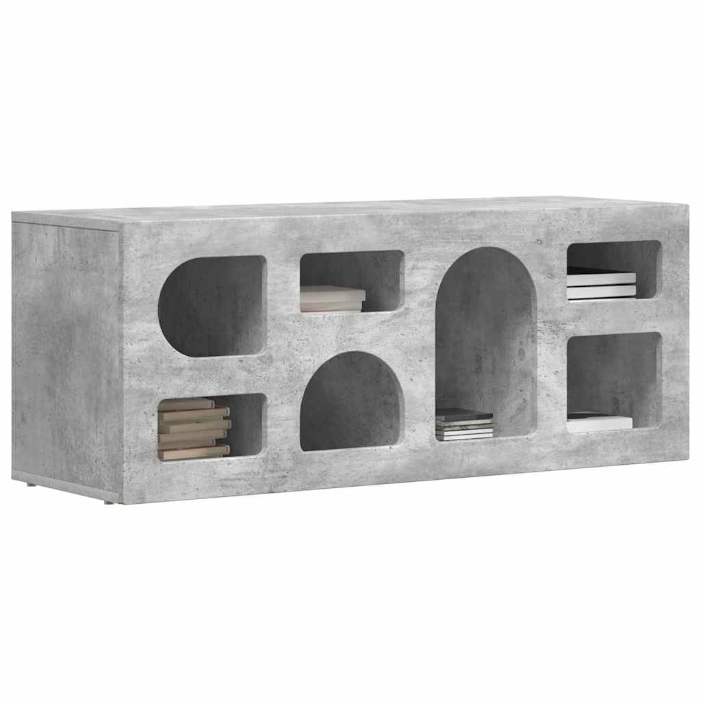 TV-kast Beton Grijs 100 x 35 x 40 cm Bewerkt hout