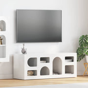 Tv-kast 100x35x40 cm bewerkt hout hoogglans wit
