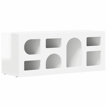 TV-kast Hoogglans wit 100 x 35 x 40 cm Bewerkt hout