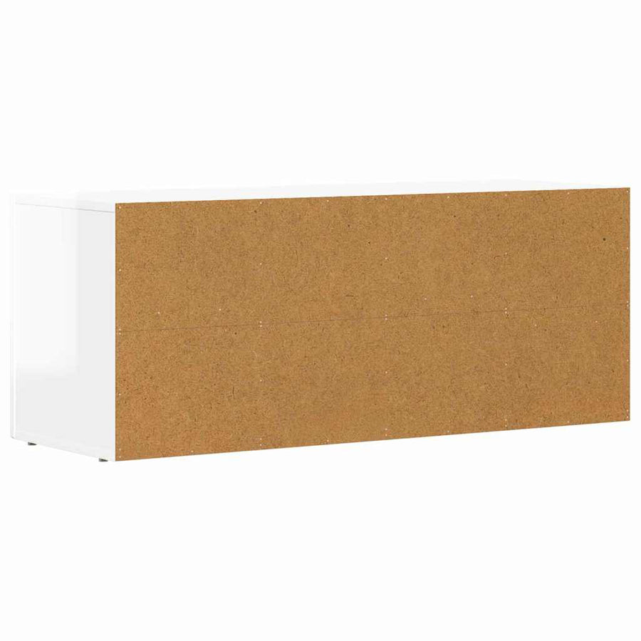 TV-kast Hoogglans wit 100 x 35 x 40 cm Bewerkt hout