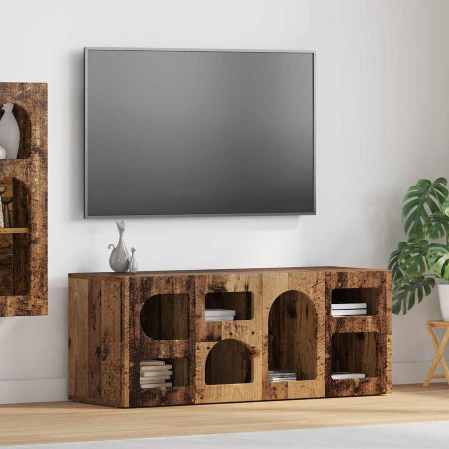 TV-kast Oudhout 100 x 35 x 40 cm Bewerkt hout