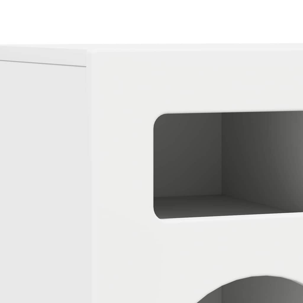 TV-kast Wit 80 x 35 x 40 cm Bewerkt hout