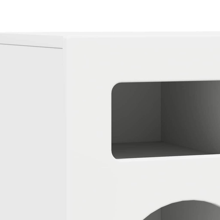 TV-kast Wit 80 x 35 x 40 cm Bewerkt hout
