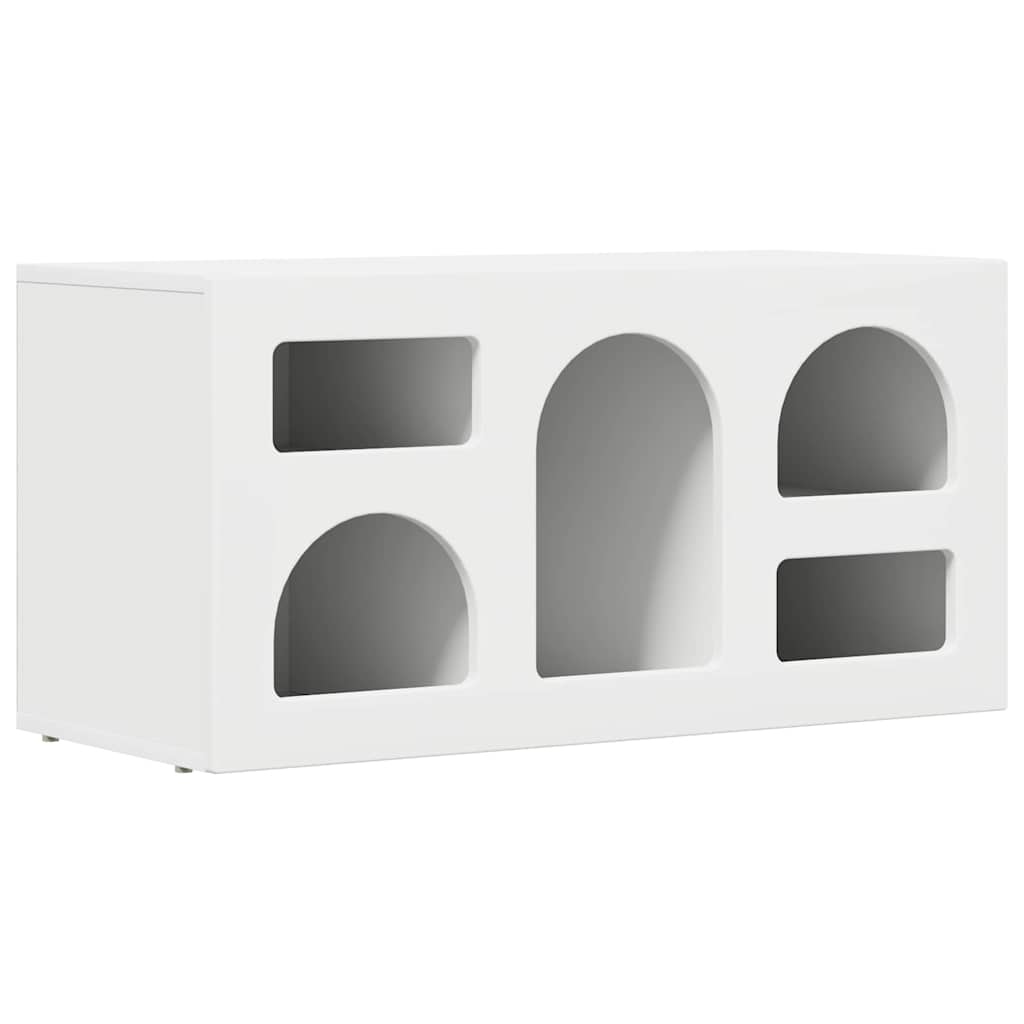 TV-kast Wit 80 x 35 x 40 cm Bewerkt hout