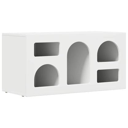TV-kast Wit 80 x 35 x 40 cm Bewerkt hout