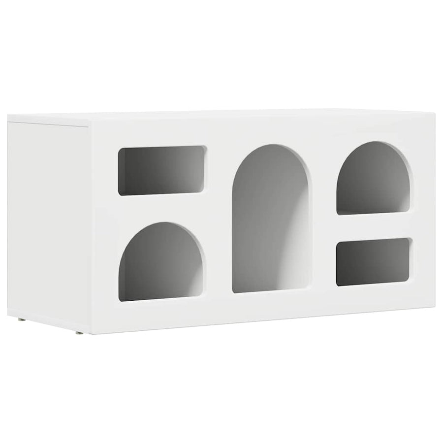 TV-kast Wit 80 x 35 x 40 cm Bewerkt hout