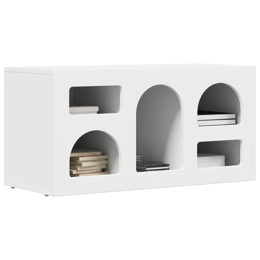 TV-kast Wit 80 x 35 x 40 cm Bewerkt hout