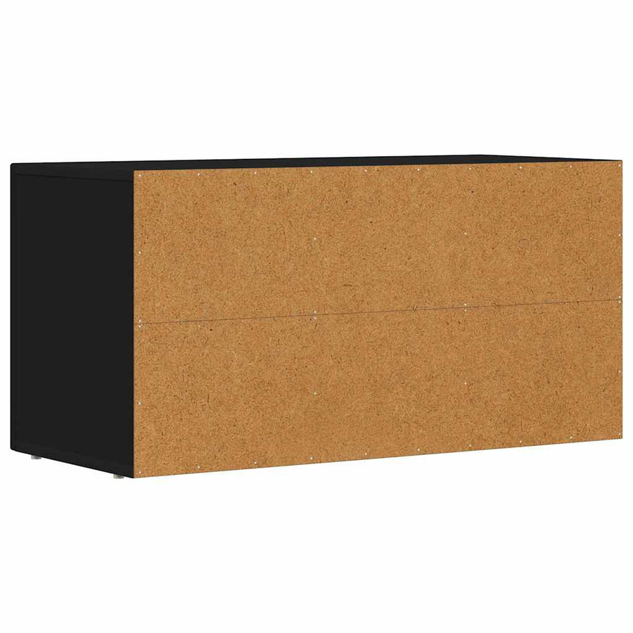 TV-kast Zwart 80 x 35 x 40 cm Bewerkt hout