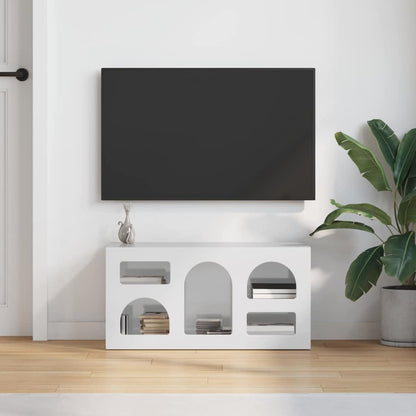 TV-kast Hoogglans wit 80 x 35 x 40 cm Bewerkt hout