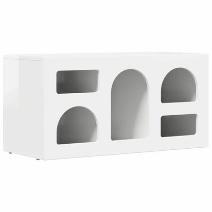 TV-kast Hoogglans wit 80 x 35 x 40 cm Bewerkt hout
