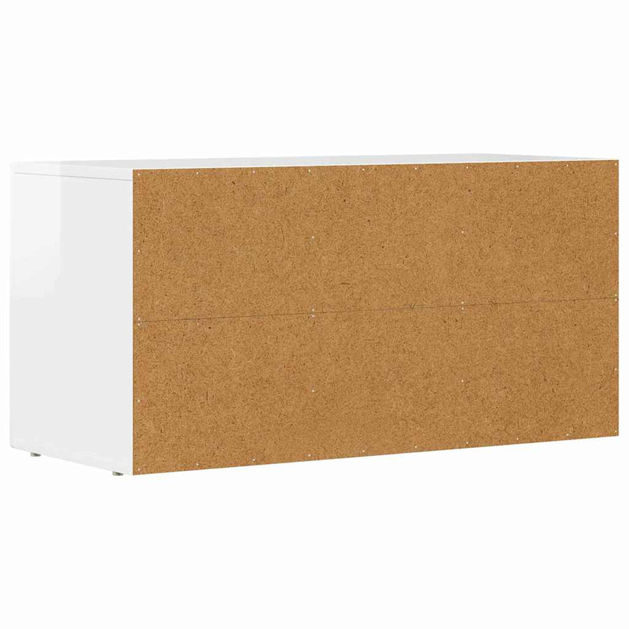 TV-kast Hoogglans wit 80 x 35 x 40 cm Bewerkt hout