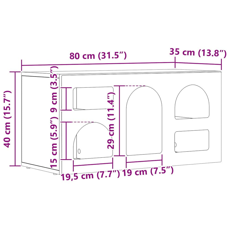 TV-kast Hoogglans wit 80 x 35 x 40 cm Bewerkt hout
