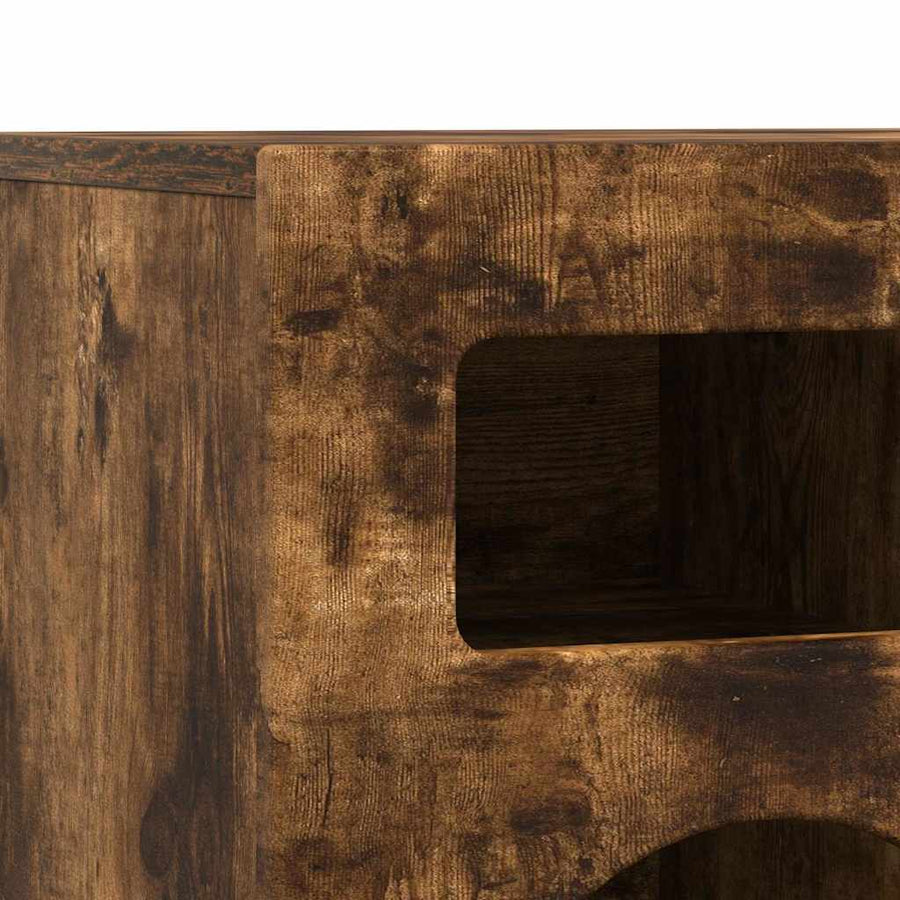 TV-kast Gerookt eiken 80 x 35 x 40 cm Bewerkt hout