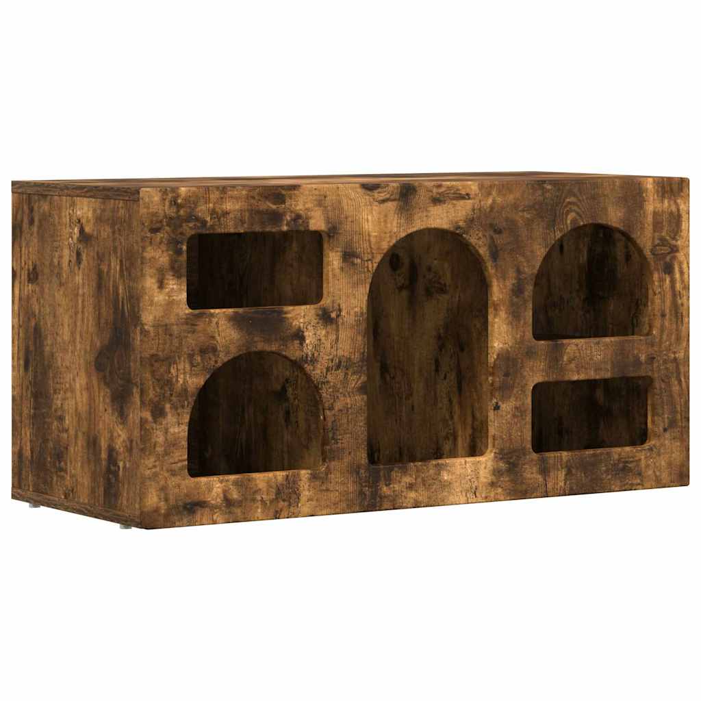 TV-kast Gerookt eiken 80 x 35 x 40 cm Bewerkt hout