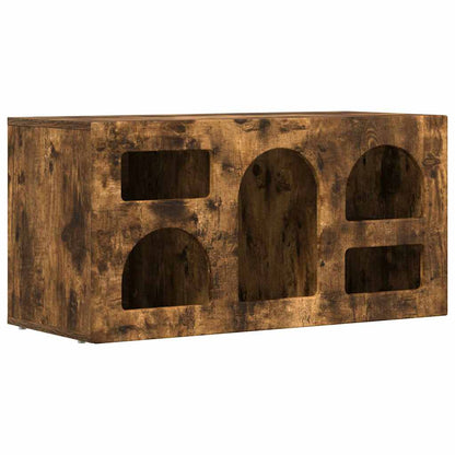TV-kast Gerookt eiken 80 x 35 x 40 cm Bewerkt hout