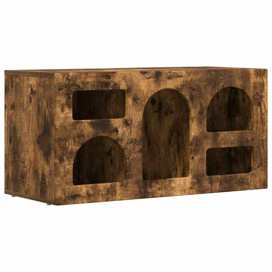 TV-kast Gerookt eiken 80 x 35 x 40 cm Bewerkt hout