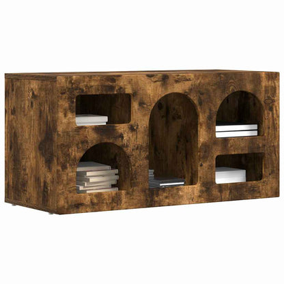 TV-kast Gerookt eiken 80 x 35 x 40 cm Bewerkt hout